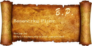Besenczky Piusz névjegykártya
